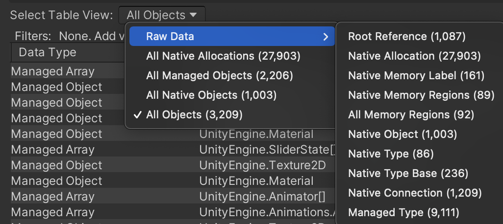 Table View Specifications