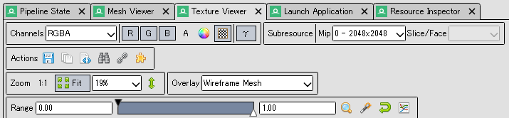 Texture Viewer Toolbar