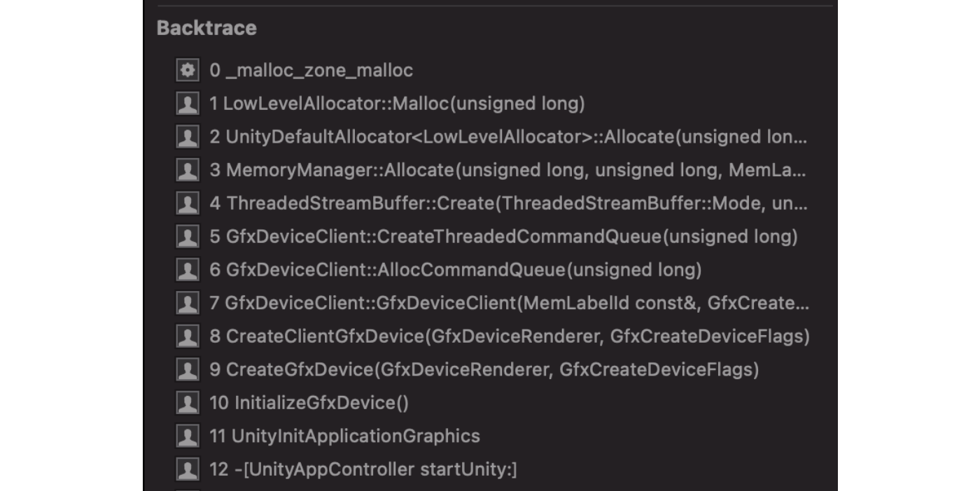 Displaying Backtrace