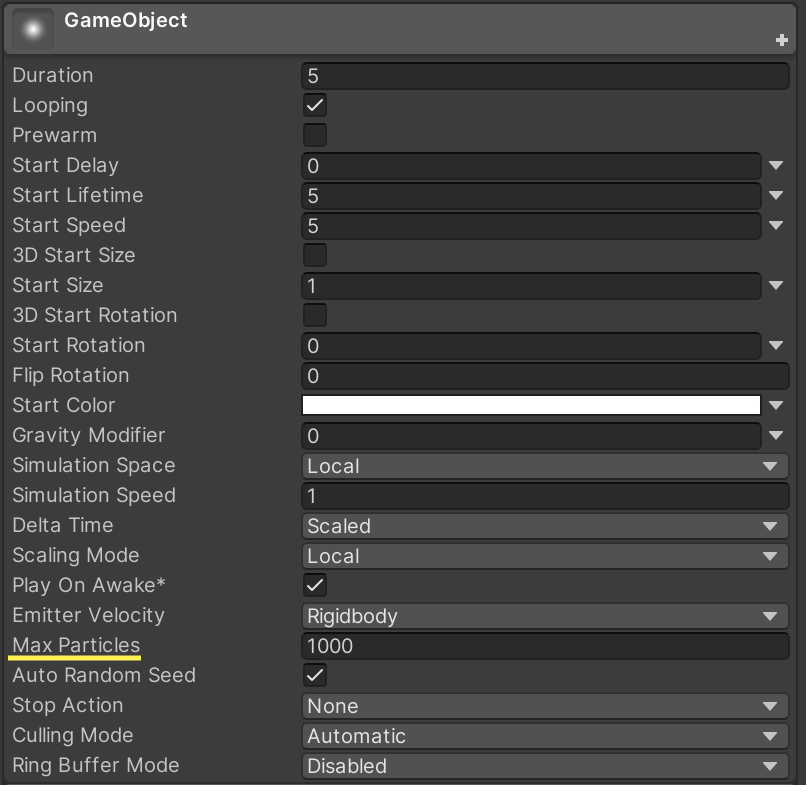 Limiting the number of particles emitted with Max Particles