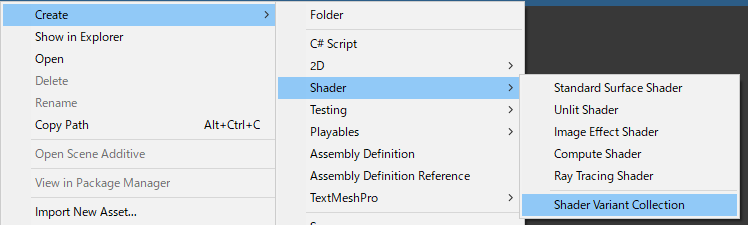 Creating a ShaderVariantCollection