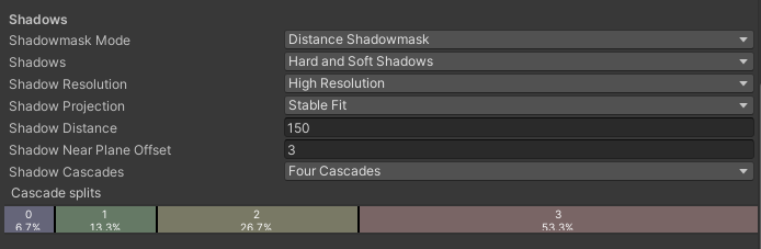Quality Settings -> Shadows