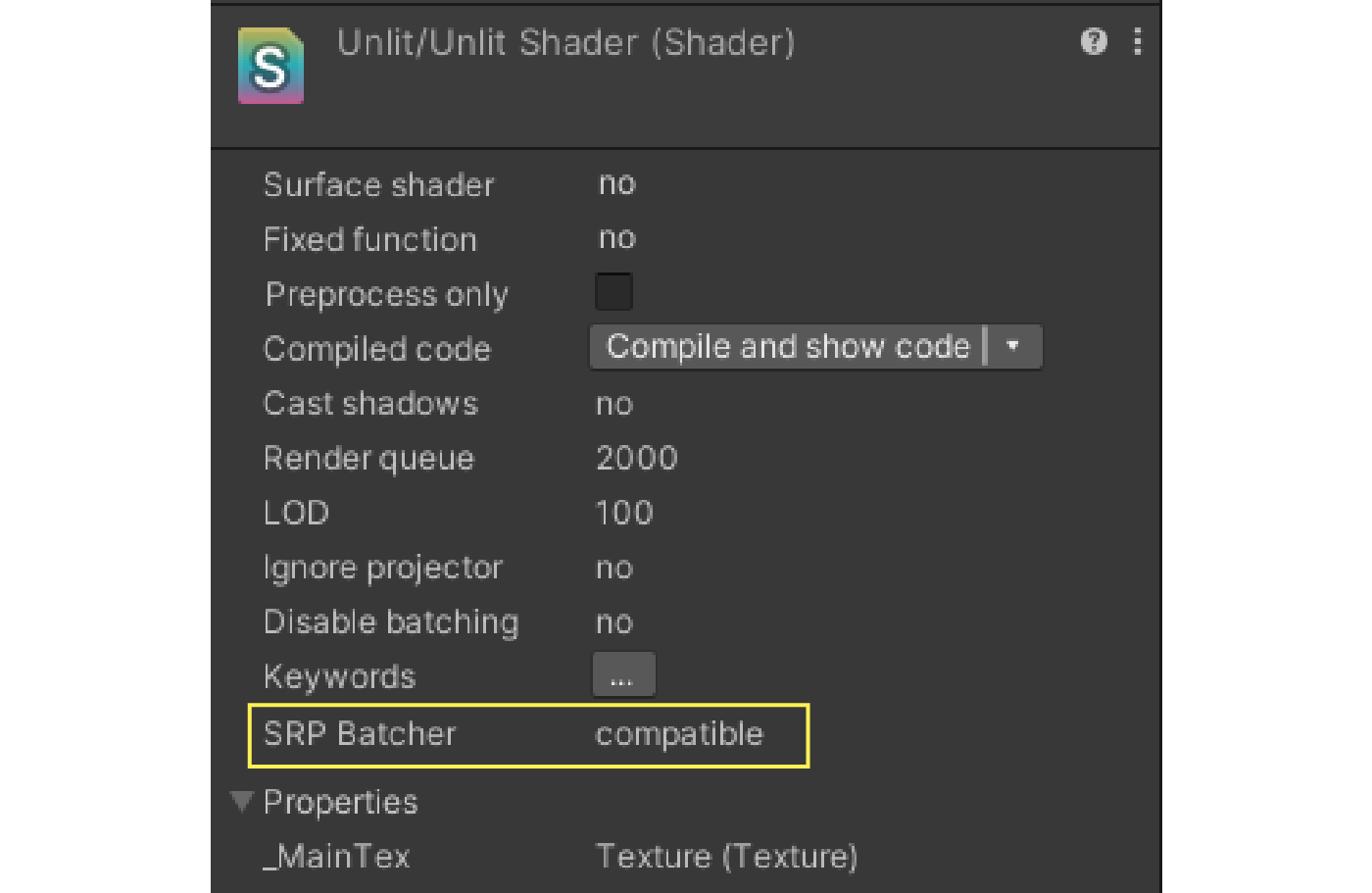 Shaders that are compatible with SRP Batcher