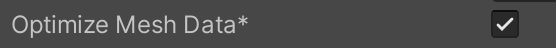 Optimize Mesh Dataの設定