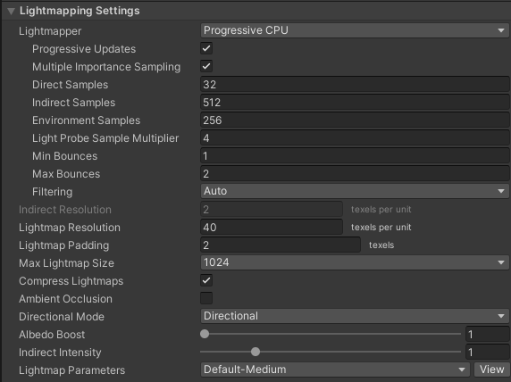 Lightmapping Settings